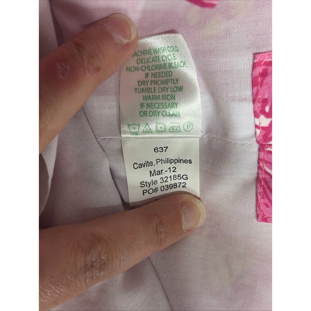 Lilly Pullitzer CHUM BUCKET Shift Dress Shell Crab Girls 12 Pink White Yellow - Picture 7 of 7
